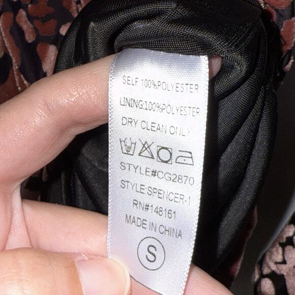 Buddy Love Women’s Velvet Leopard Print Romper Boho Flare Sleeve Mauve Size S - Picture 6 of 6